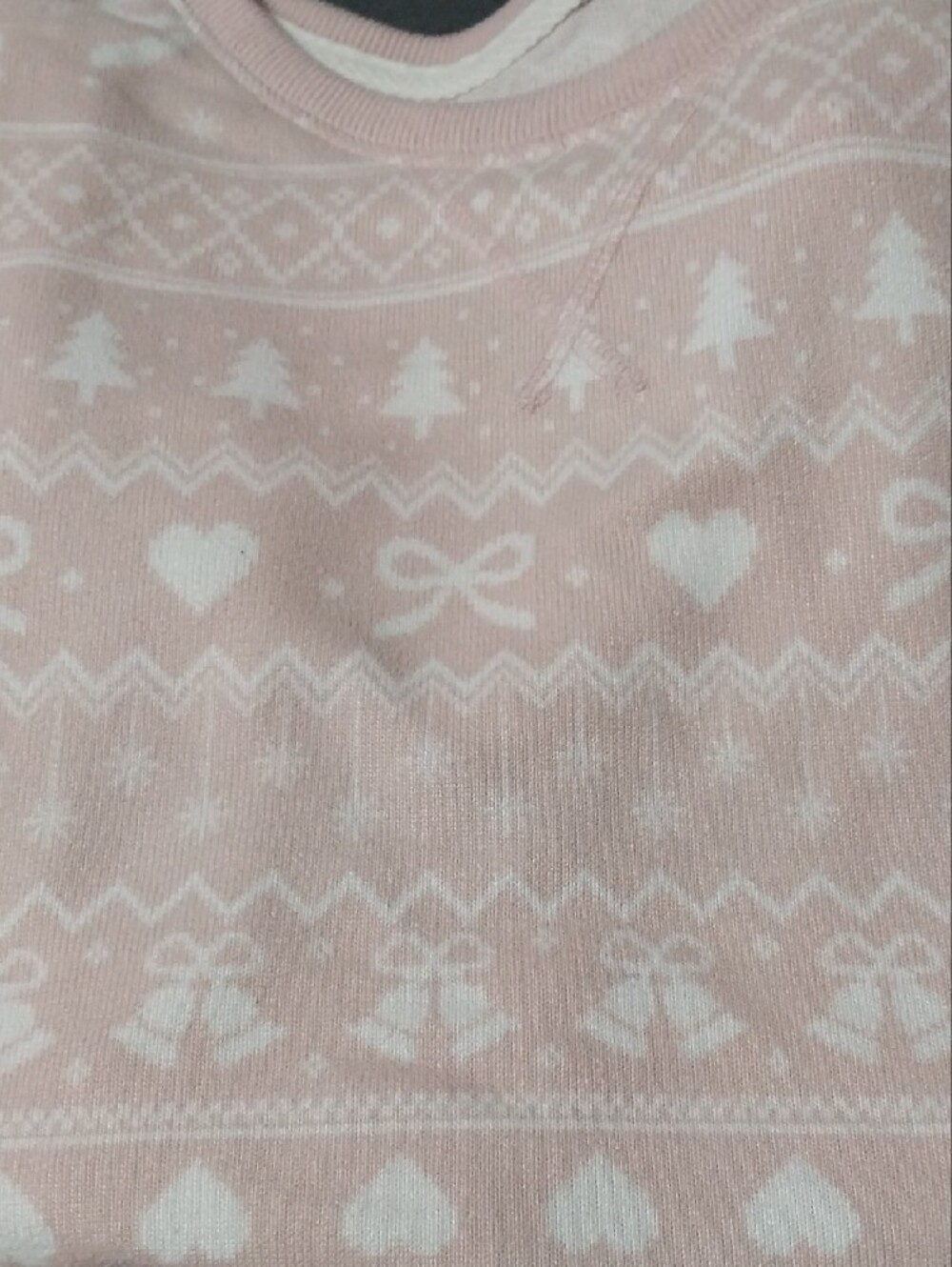 Womans Long Sleeve Pink Holiday Pattern Pajama Set - Picture 2 of 3